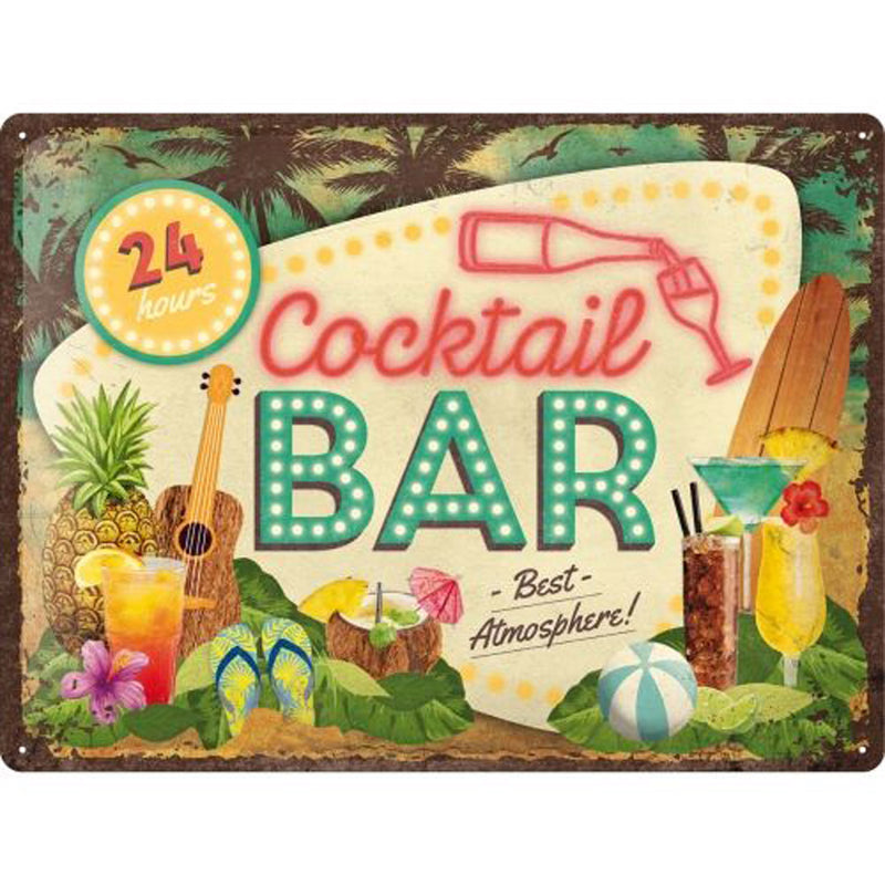 Nostalgic-Art Cocktail Bar Large Sign (30x40cm)