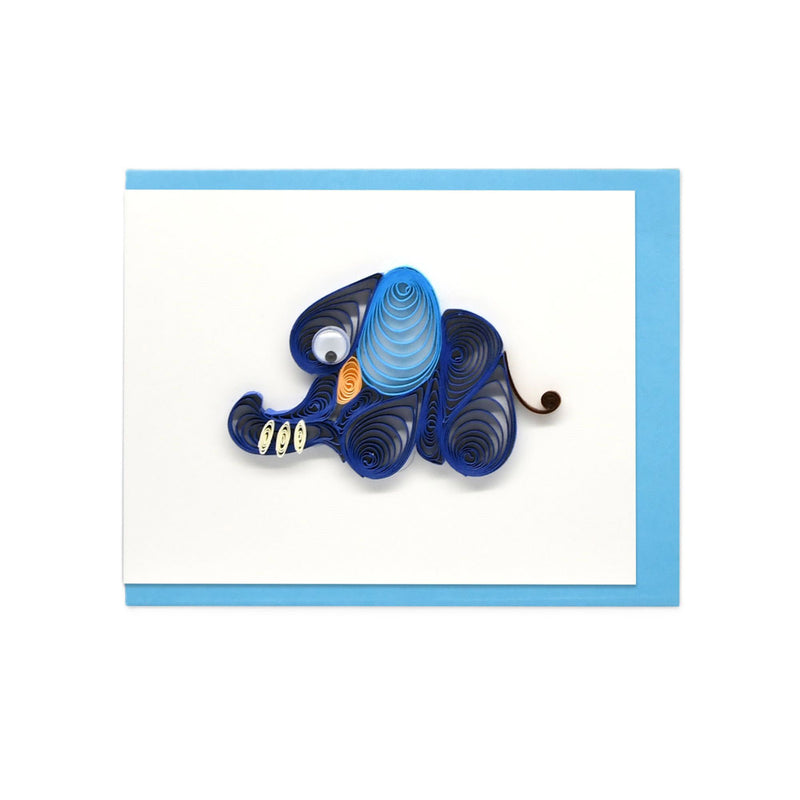 Quilled Baby Elephant Mini Greeting Card (8.5x6.4cm)