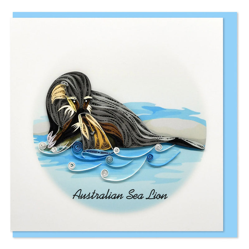 Quilled Sea Lion Greeting Card (15x15cm)