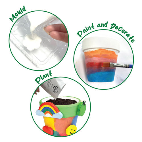 Craft and Grow Plaster and Paint Kit Flower Pot with Seeds