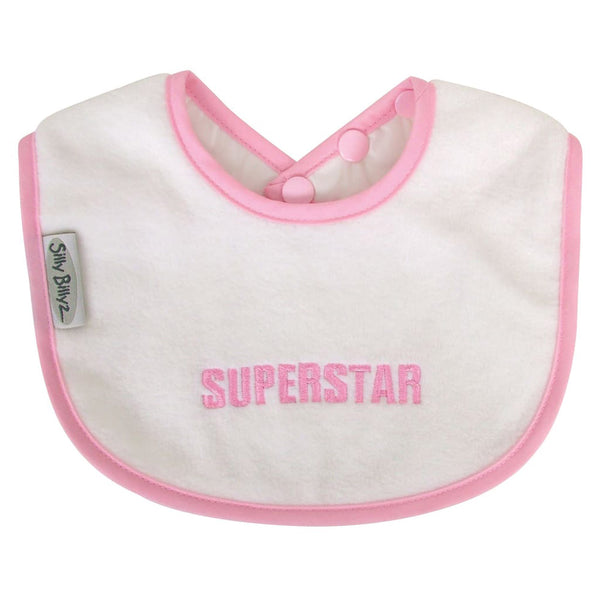 Silly Billyz Superstar Bling Bib (White/Pink)