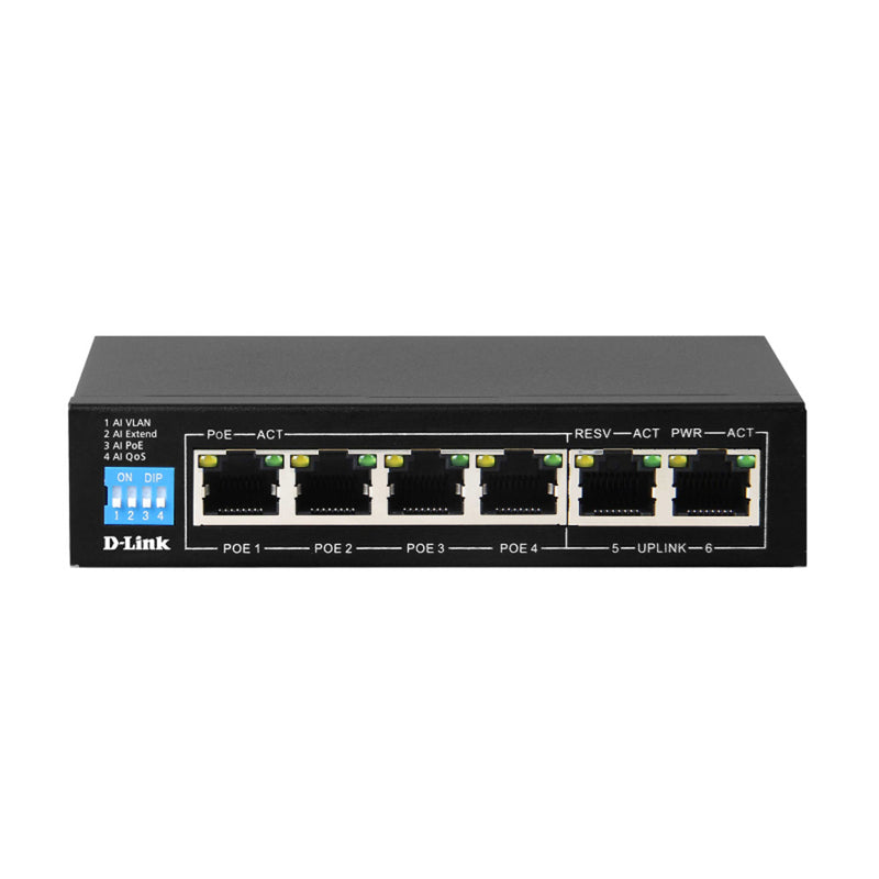 D-link gigabit poe-bryter med 2 uplink-porter