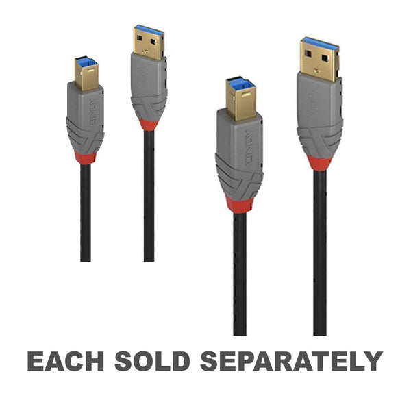 Lindy USB-A 3.0 to USB-B Cable Anthra Line