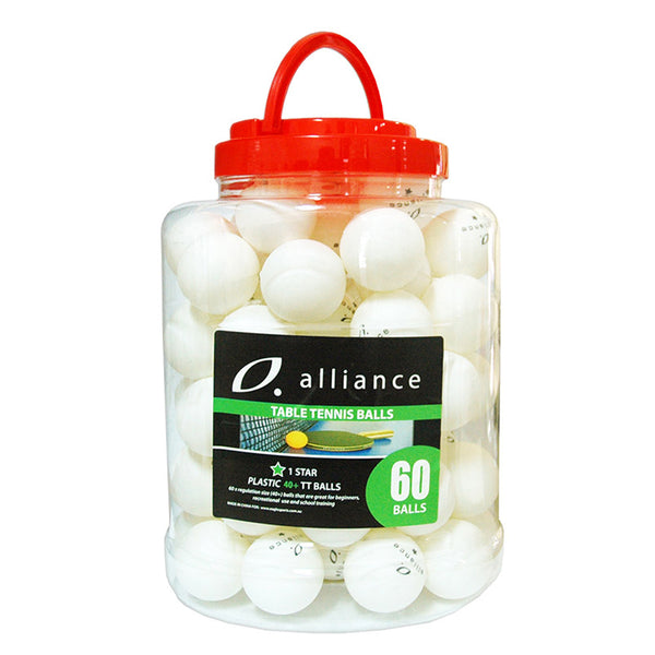 Alliance 1-Star Table Tennis Balls 60pcs (White)