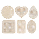 Wooden Threading Shapes Asst 30pk