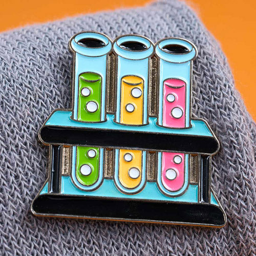 Test Tube Rack Enamel Pin