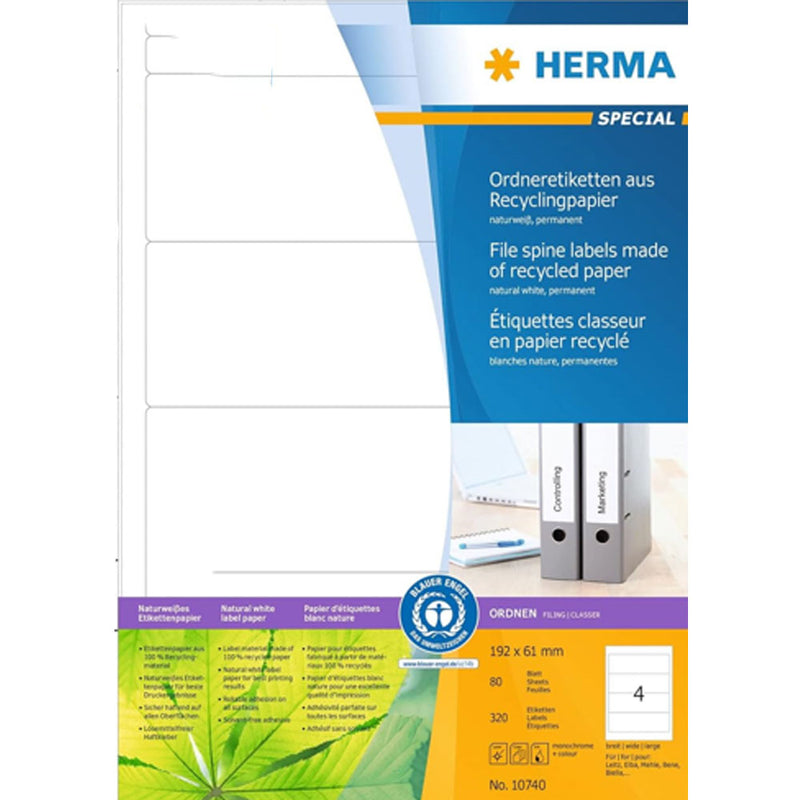 Herma Recylced Paper File Spine Labels A4 80pc