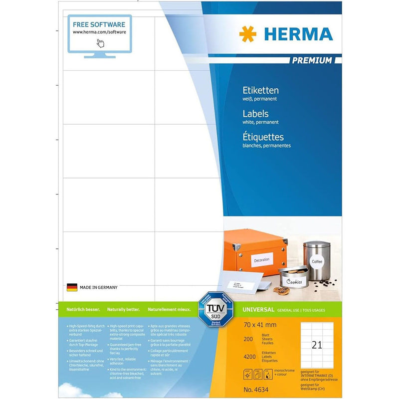 Herma Premium Labels A4 70mm 200pc