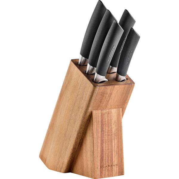 Scanpan Sax 6-Piece Acacia Block Set with Sharpener