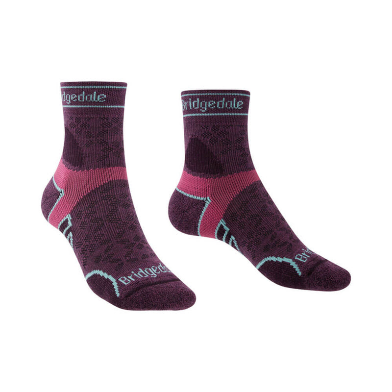 Kvinners Merino Sport 3/4 sokker (Damson)