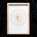 Astrology Wheel Off White Wooden Framed Wall Print