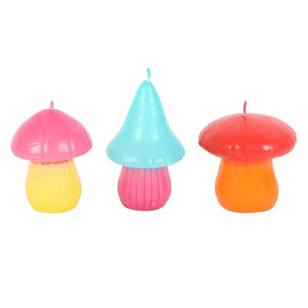 Mushroom Unscented Shaped Candles (Set of 3)