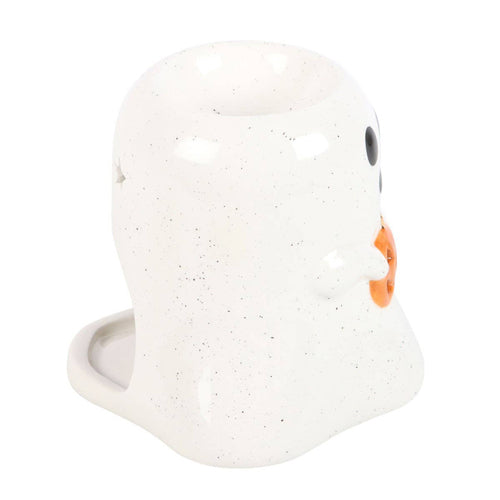 Ghost Shaped Ceramic Oil Burner with Pumpkin