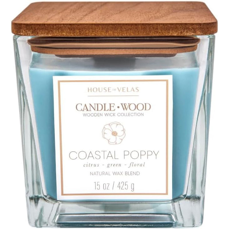 Coastal Poppy CandleWood Candle 425g