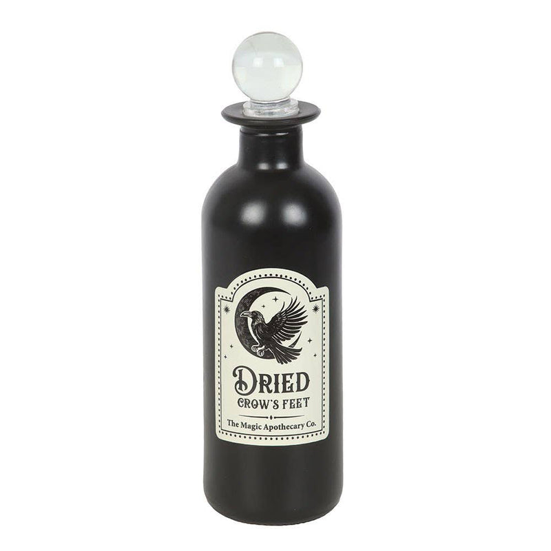 Dried Crow's Feet Decorative Glass Potion Bottle