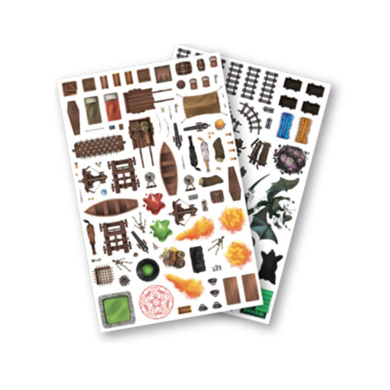 Immersive RPG Battle Map Assortment Sticker Pack (7 Sheets)