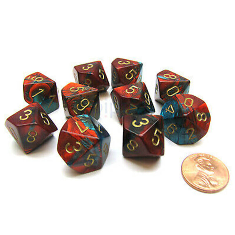 Chessex D10 Polyhedral 10-die Gemini Set