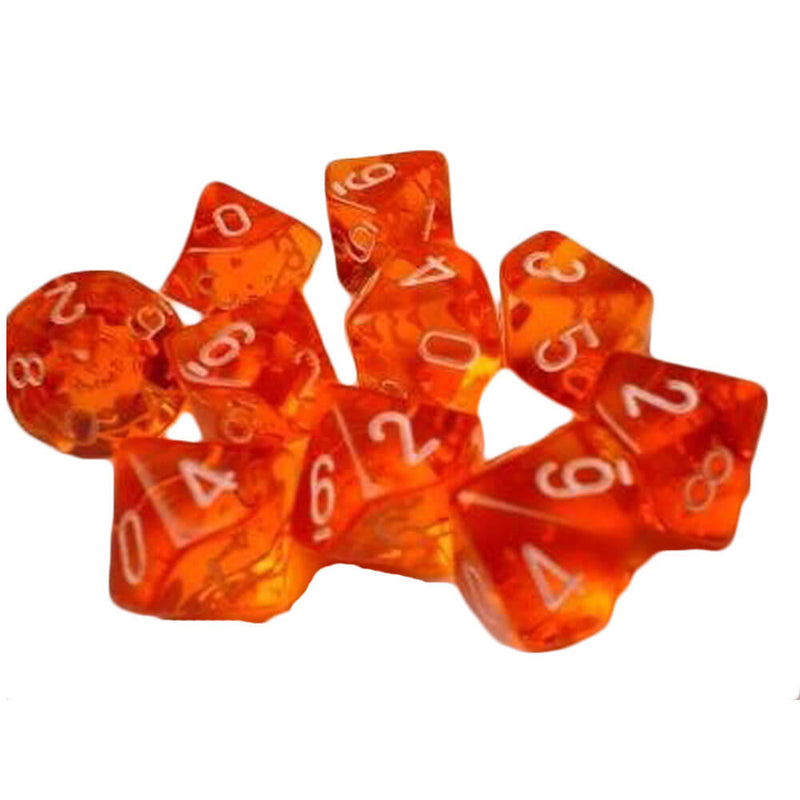 Chessex D10 Polyhedral 10-Die Translucent Set