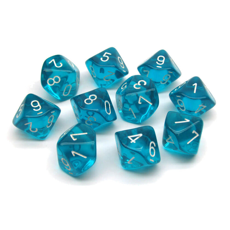 Chessex D10 Polyhedral 10-Die Translucent Set