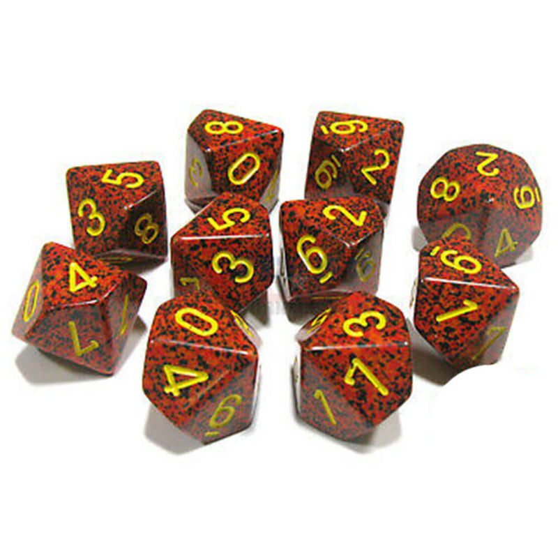 Chessex D10 Polyhedral 10-die flekkete sett