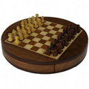 Beyton Magnetic Round Acacia Chess Set