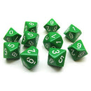 Chessex D10 Polyhedral 10-die ugjennomsiktig sett