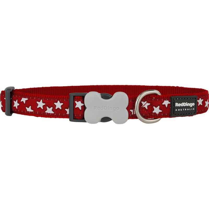 Hundekrage med stjernedesign (rød)