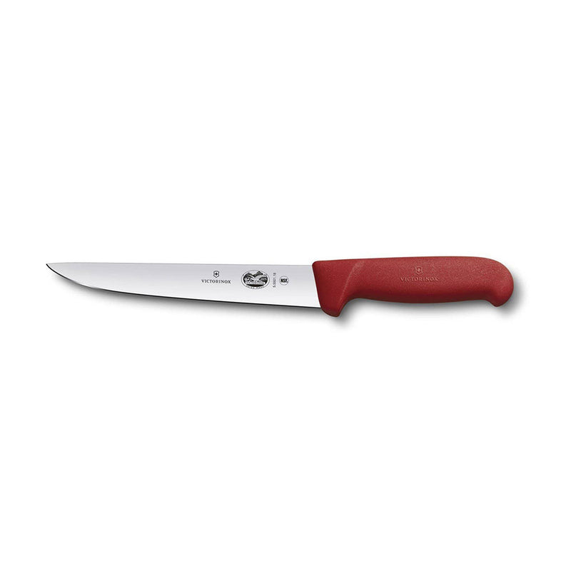 Rett back blad slående kniv m/ fibrox (rødt)