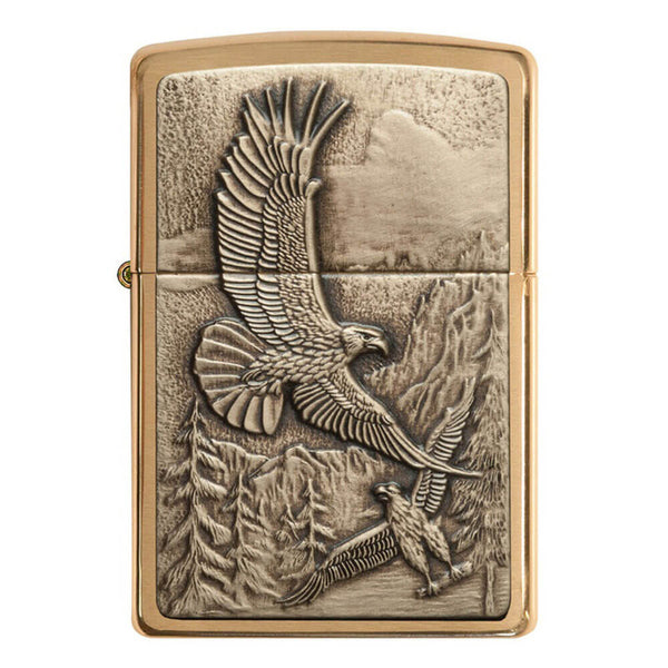 Zippo Brushed Brass Finish Lighter Where Eagles Dare