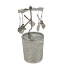 Stearinlys karuselllignende holder med roterende kniver