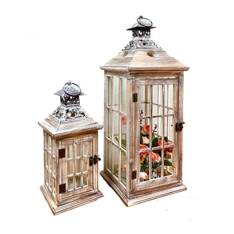 Classical Wooden Candle Holder Lantern