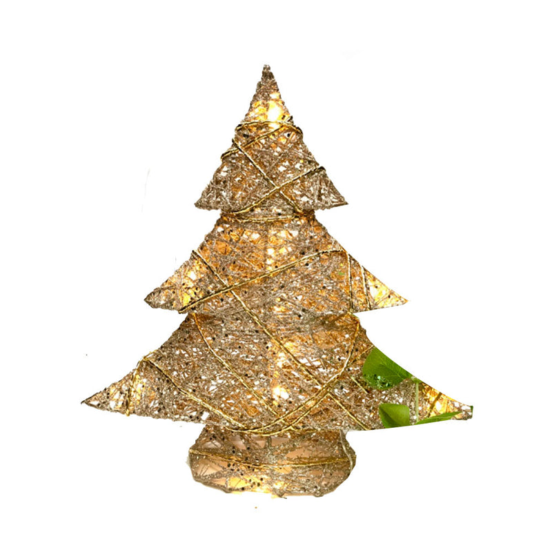 Glitrende bomullstråd juledekor m/ lys
