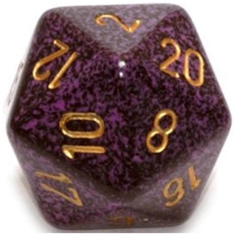 D20 terninger flekkete (34mm)