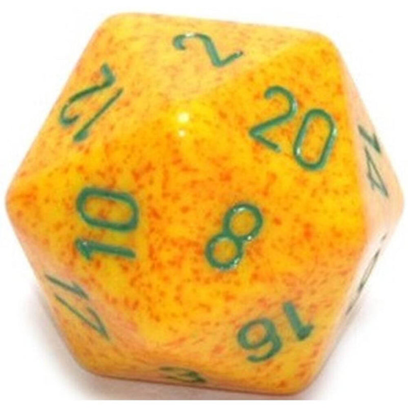 D20 terninger flekkete (34mm)