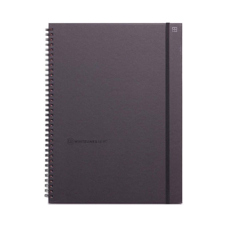 Whitelines Spiral Notebook A4 Black 160 Side