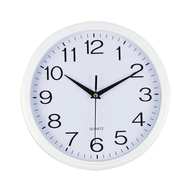 Italplast Round Clock 30 cm hvitt ansikt