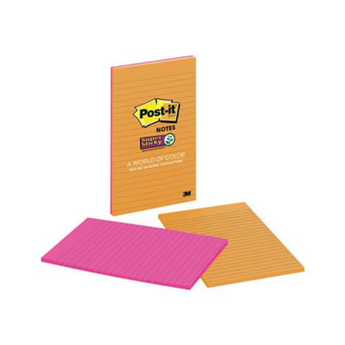 Post-it Lined Super Sticky Notes (4pk)