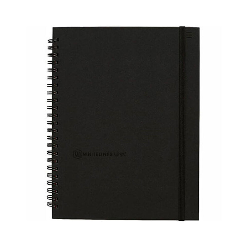 Whitelines Spiral Notebook A5 Black 160 Side