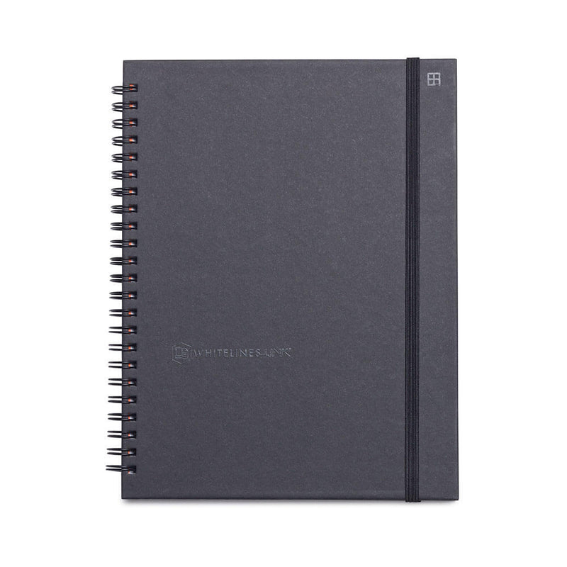 Whitelines Spiral Notebook A5 Black 160 Side