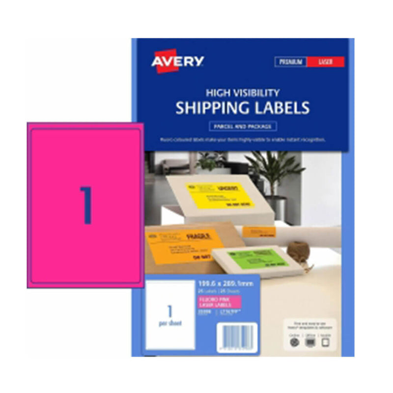 Avery High Syns Shipping Label 25pk 1/ark