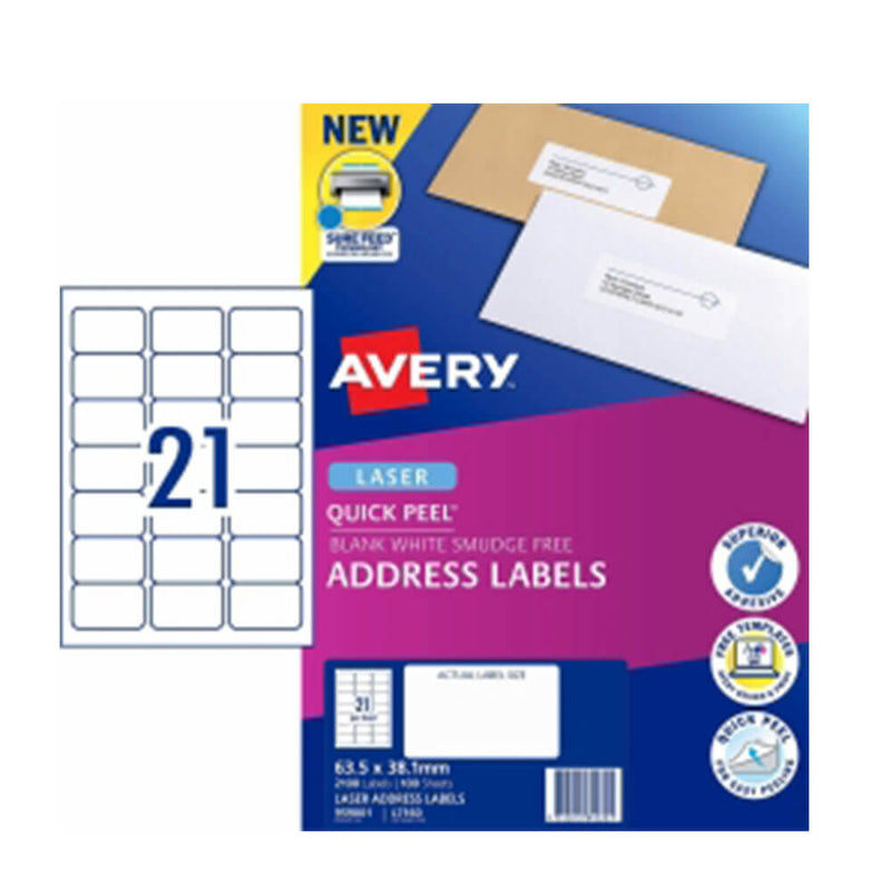 Avery Laser Address Label White (100pk)