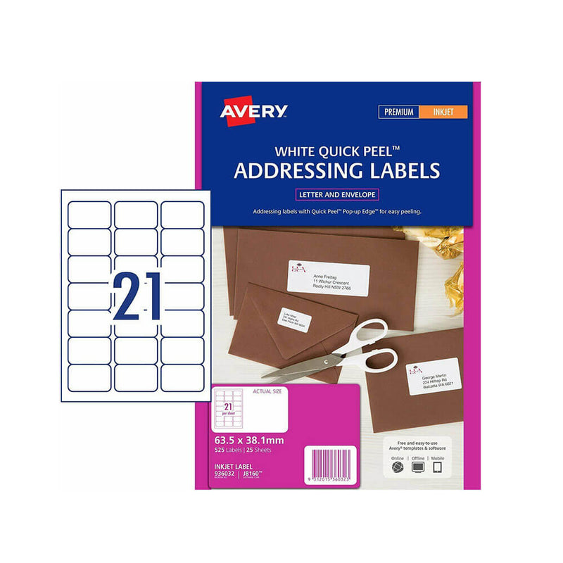 Avery Inkjet Adresse -etikett (25pk)
