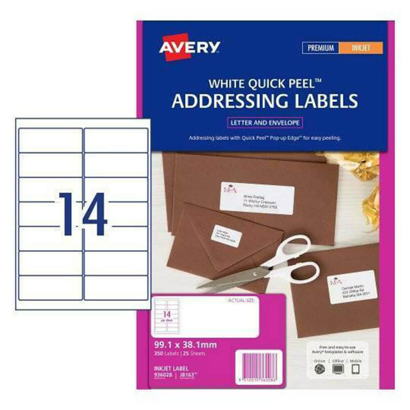 Avery Inkjet Adresse -etikett (25pk)