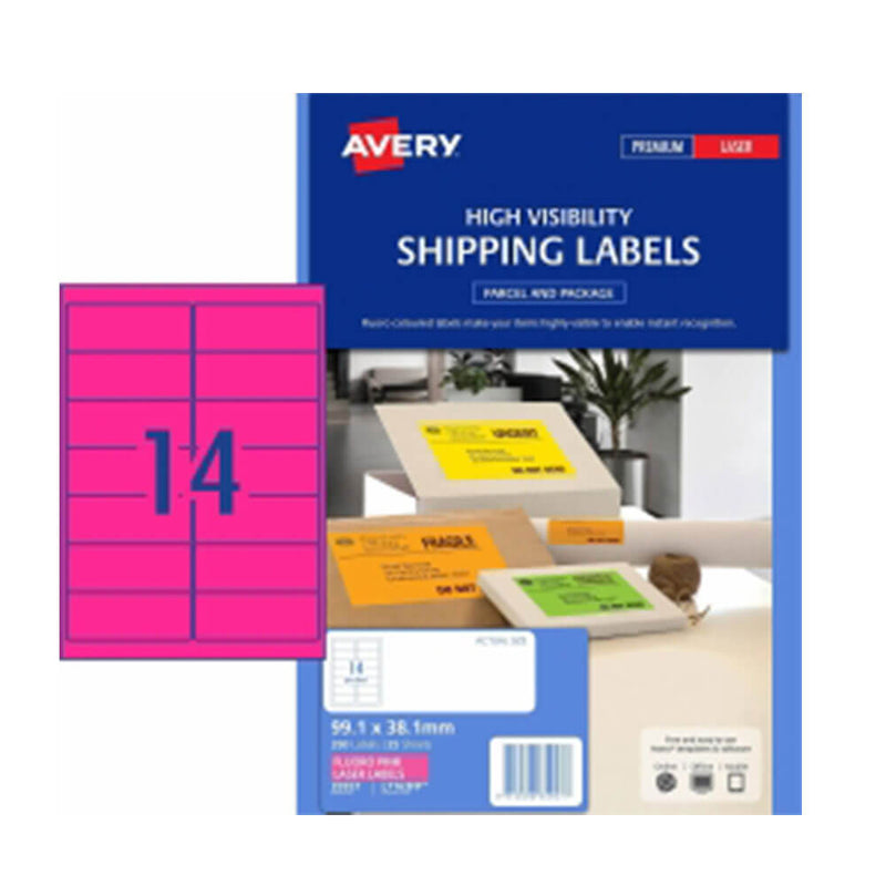 Avery High Syns Shipping Label 25pk 14/Sheet