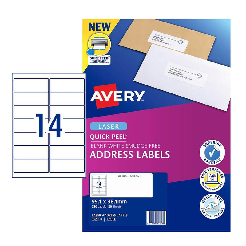 Etikett Avery Laser Retail Pack (20pk)