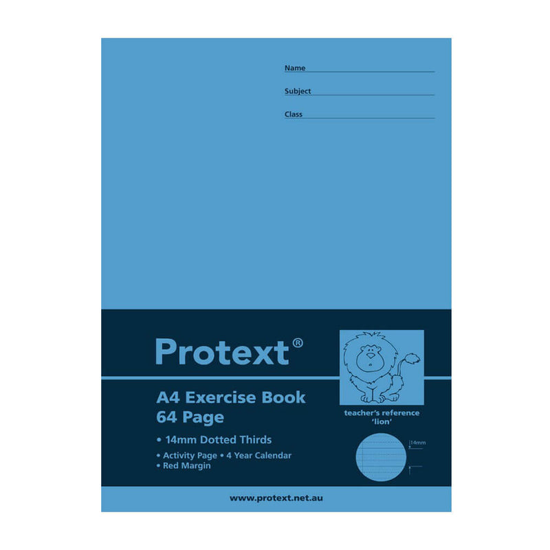 Protext treningsbok 64 sider med stiplet linje (A4)