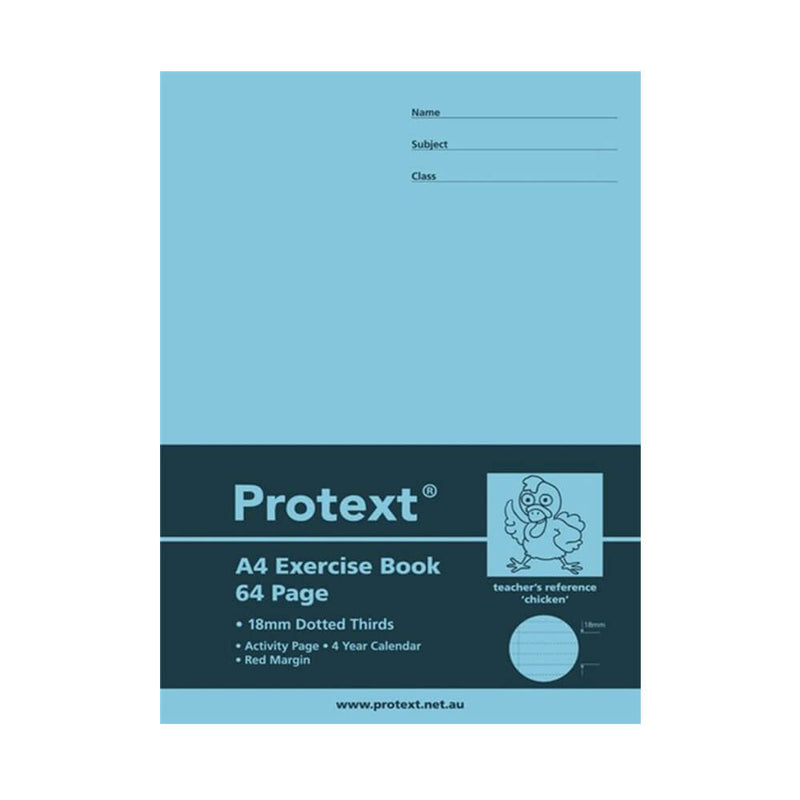Protext treningsbok 64 sider med stiplet linje (A4)