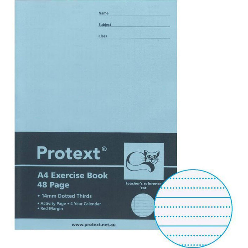 Protext treningsbok 48 sider med stiplet linje (A4)