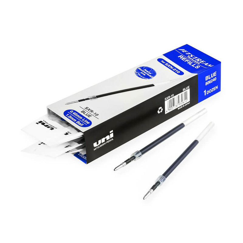 Uni JetStream Rutractable Pen Refills 1mm (boks med 12)